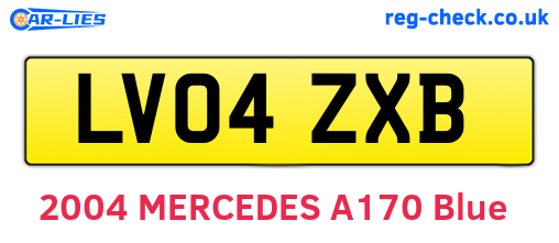 LV04ZXB are the vehicle registration plates.