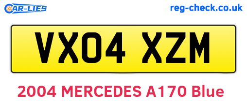 VX04XZM are the vehicle registration plates.