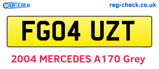 FG04UZT are the vehicle registration plates.