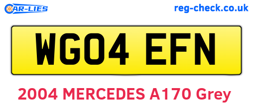 WG04EFN are the vehicle registration plates.