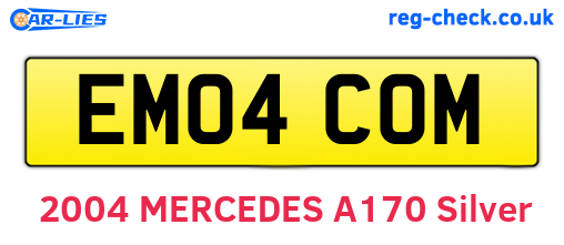 EM04COM are the vehicle registration plates.