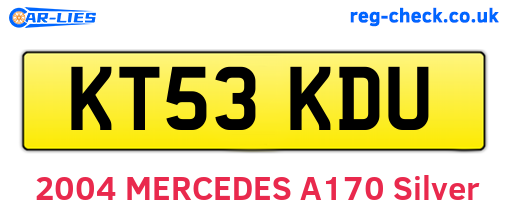 KT53KDU are the vehicle registration plates.