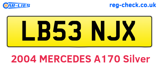 LB53NJX are the vehicle registration plates.