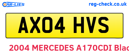 AX04HVS are the vehicle registration plates.