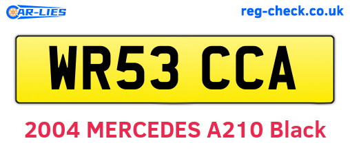 WR53CCA are the vehicle registration plates.