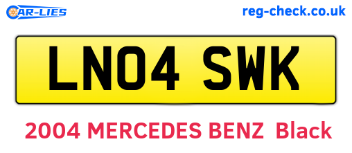 LN04SWK are the vehicle registration plates.
