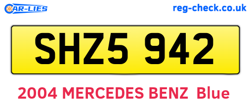SHZ5942 are the vehicle registration plates.