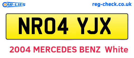 NR04YJX are the vehicle registration plates.