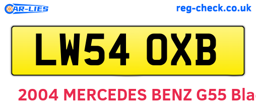 LW54OXB are the vehicle registration plates.