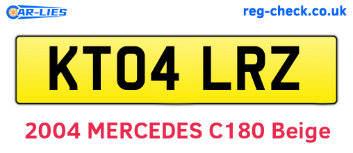 KT04LRZ are the vehicle registration plates.