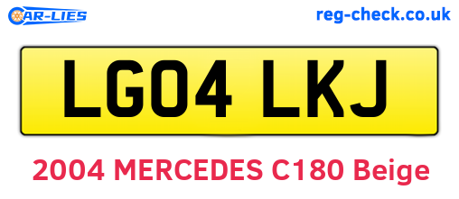 LG04LKJ are the vehicle registration plates.