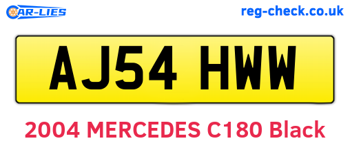 AJ54HWW are the vehicle registration plates.