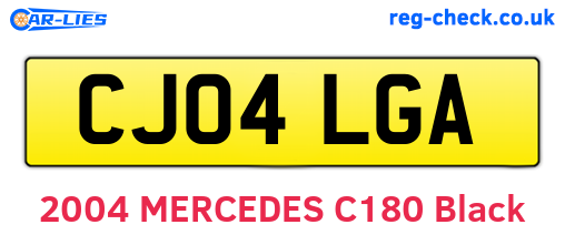 CJ04LGA are the vehicle registration plates.