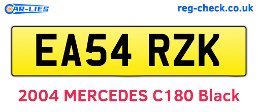 EA54RZK are the vehicle registration plates.