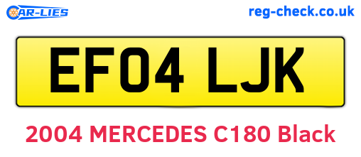 EF04LJK are the vehicle registration plates.