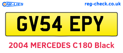 GV54EPY are the vehicle registration plates.