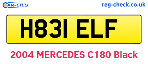 H831ELF are the vehicle registration plates.