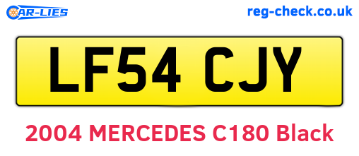 LF54CJY are the vehicle registration plates.