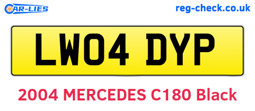 LW04DYP are the vehicle registration plates.