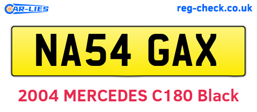 NA54GAX are the vehicle registration plates.