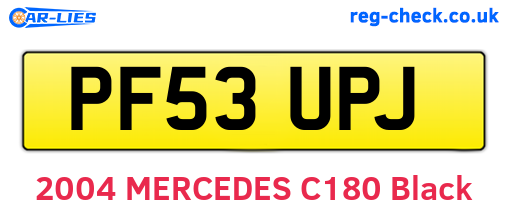 PF53UPJ are the vehicle registration plates.