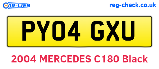 PY04GXU are the vehicle registration plates.