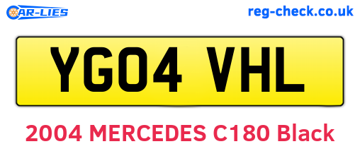 YG04VHL are the vehicle registration plates.