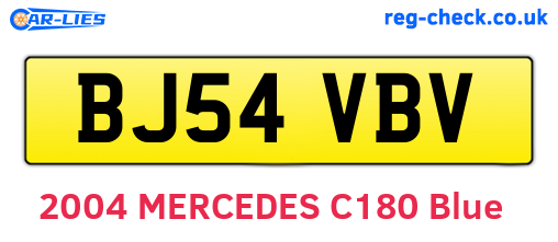 BJ54VBV are the vehicle registration plates.