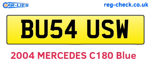 BU54USW are the vehicle registration plates.