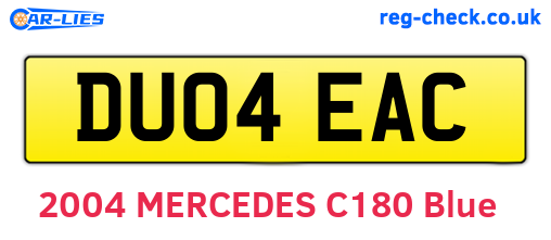 DU04EAC are the vehicle registration plates.