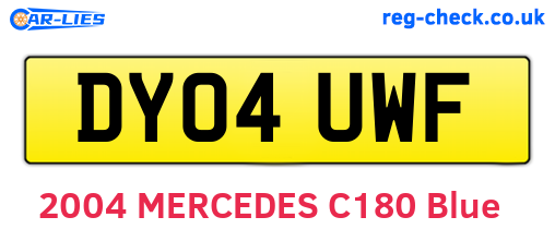 DY04UWF are the vehicle registration plates.