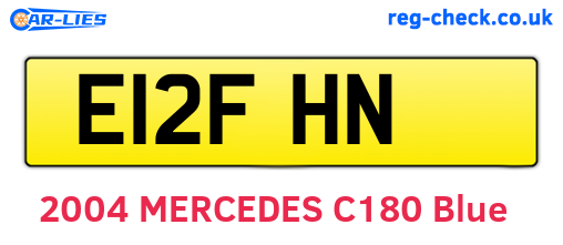 E12FHN are the vehicle registration plates.