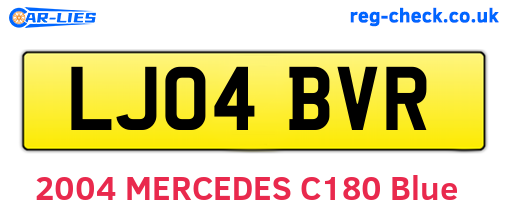 LJ04BVR are the vehicle registration plates.
