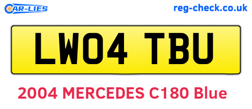 LW04TBU are the vehicle registration plates.