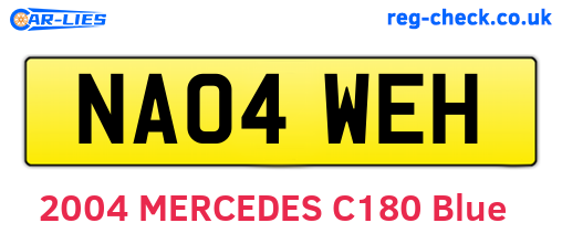 NA04WEH are the vehicle registration plates.