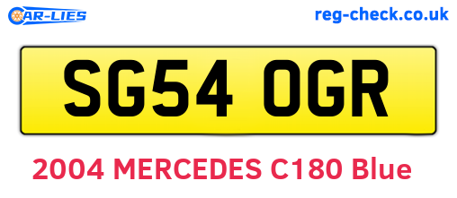 SG54OGR are the vehicle registration plates.
