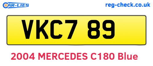 VKC789 are the vehicle registration plates.