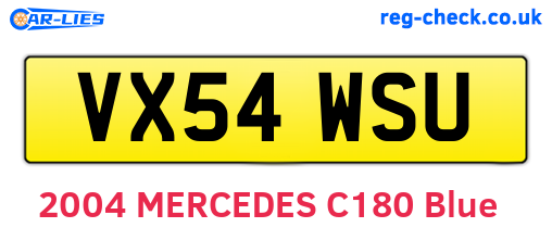 VX54WSU are the vehicle registration plates.