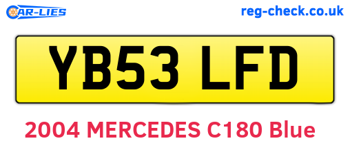 YB53LFD are the vehicle registration plates.
