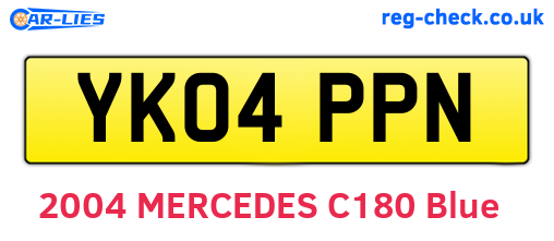 YK04PPN are the vehicle registration plates.