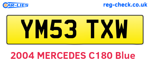 YM53TXW are the vehicle registration plates.