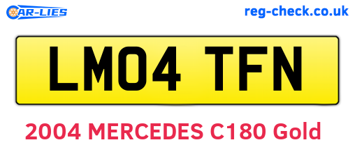 LM04TFN are the vehicle registration plates.