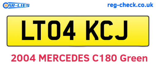 LT04KCJ are the vehicle registration plates.