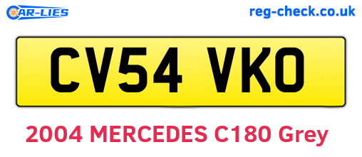 CV54VKO are the vehicle registration plates.