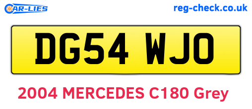 DG54WJO are the vehicle registration plates.