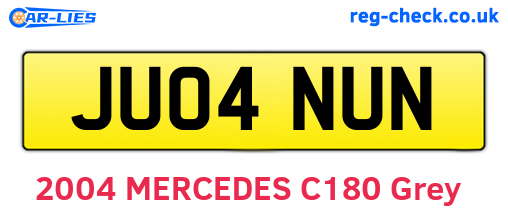 JU04NUN are the vehicle registration plates.