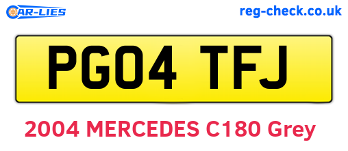 PG04TFJ are the vehicle registration plates.