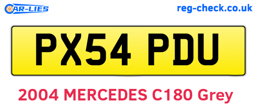 PX54PDU are the vehicle registration plates.