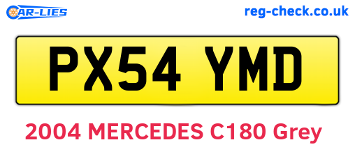 PX54YMD are the vehicle registration plates.