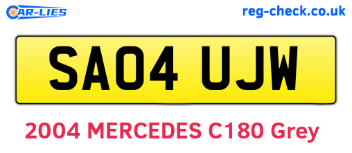 SA04UJW are the vehicle registration plates.